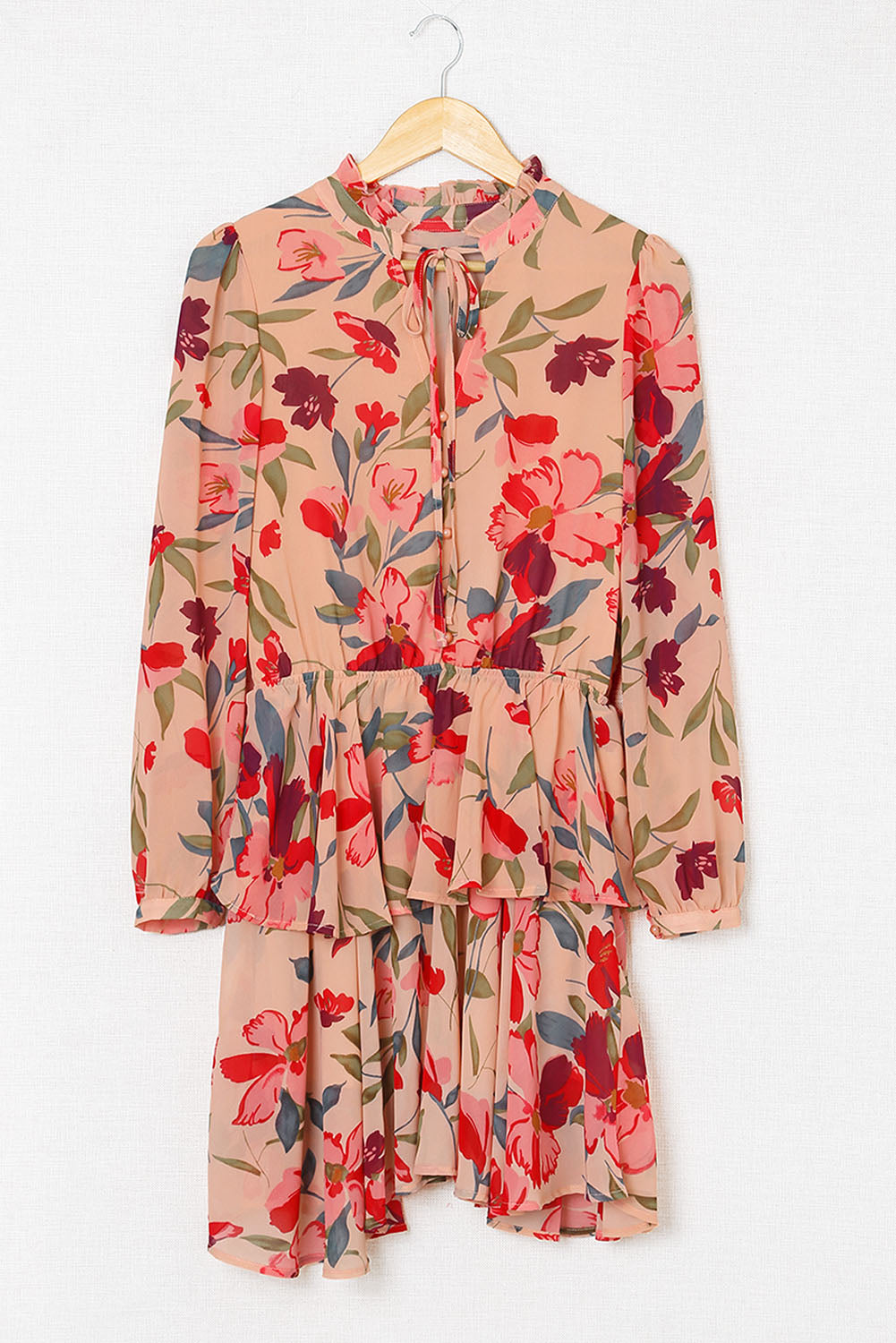 Floral Frilled Long Sleeve Dress