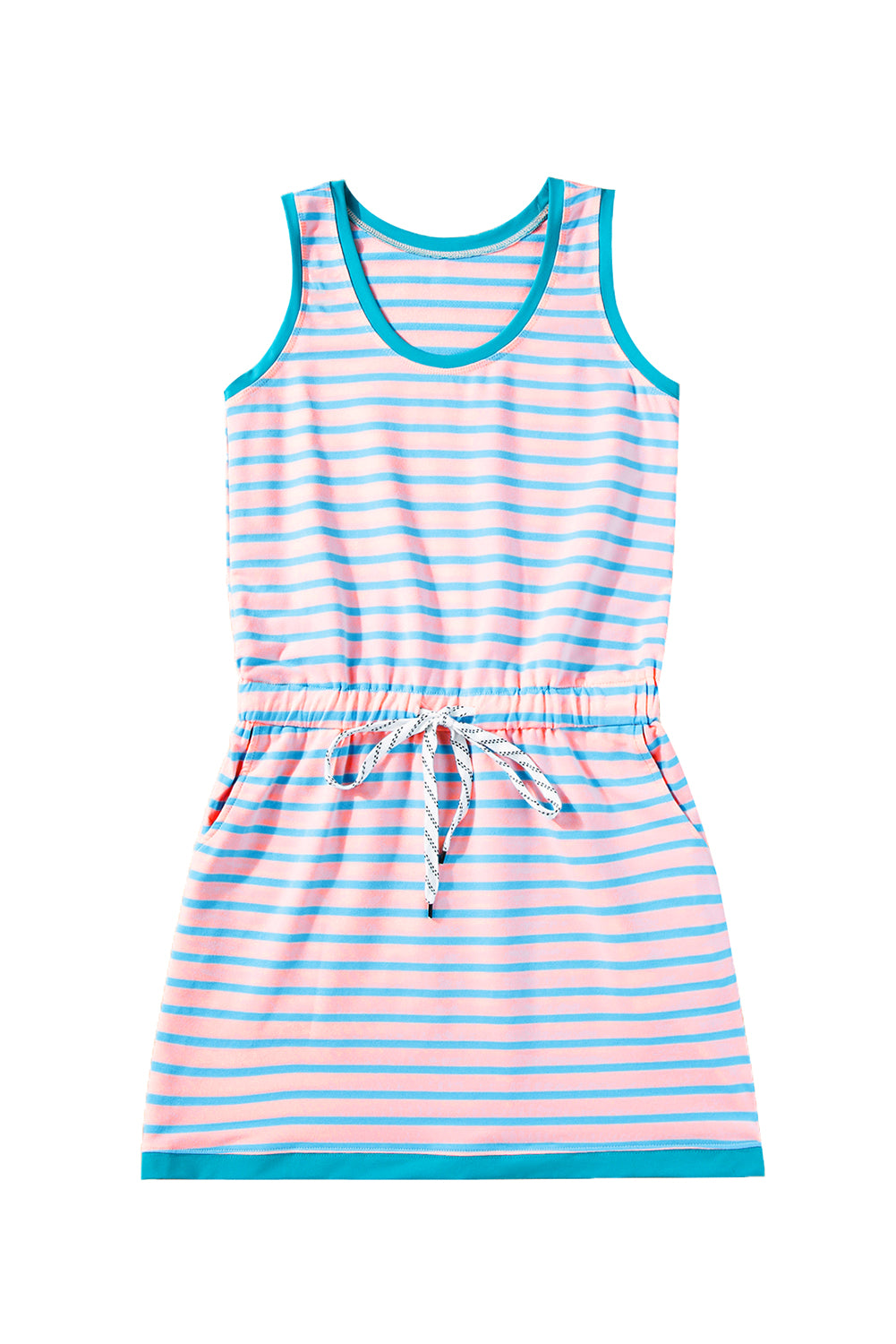 Stripe Contrast Trim Tank Dress