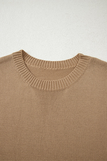 Solid Drop Shoulder Oversize Mini Sweater Dress