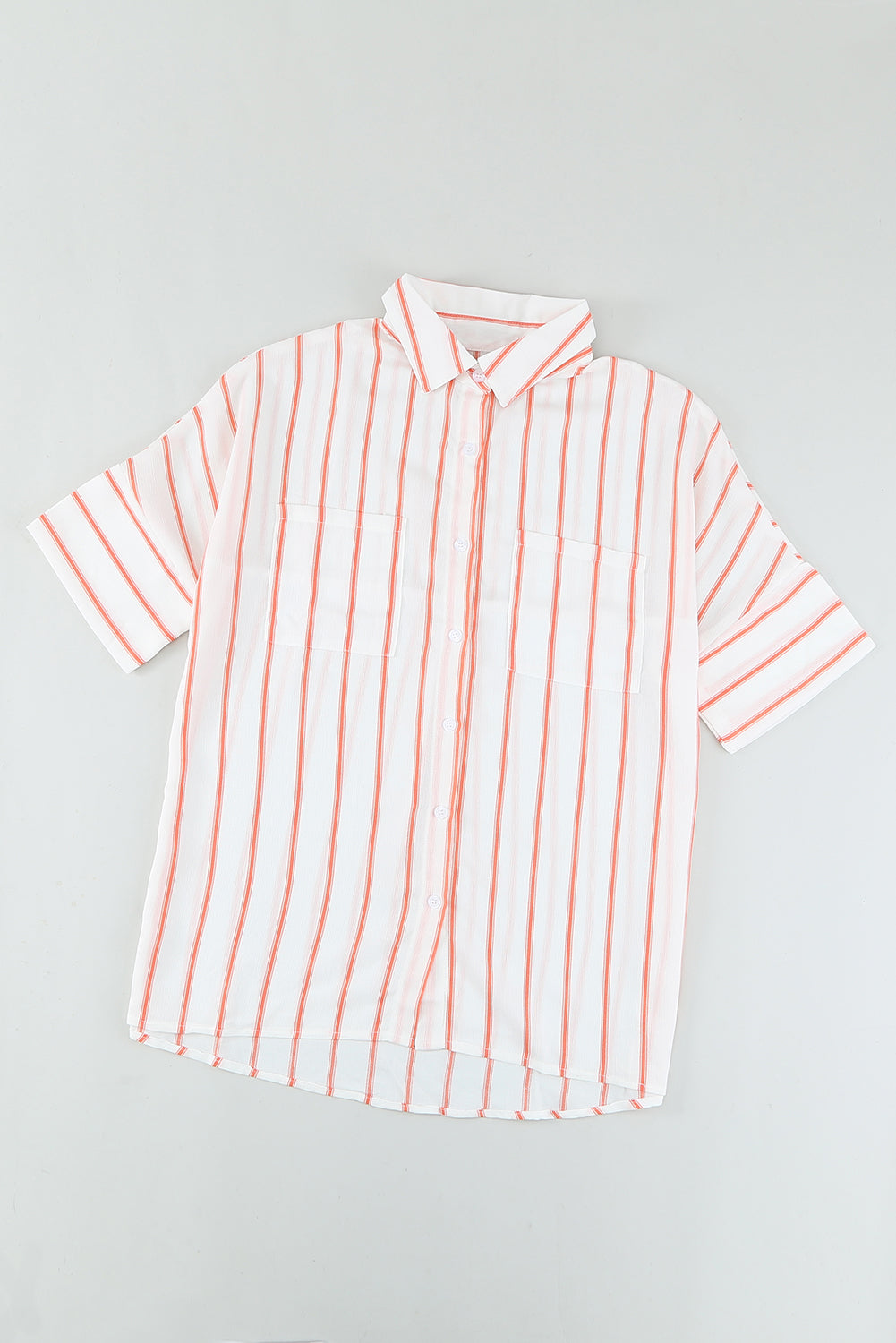 Stripe Short Sleeve Pocketed Shirt