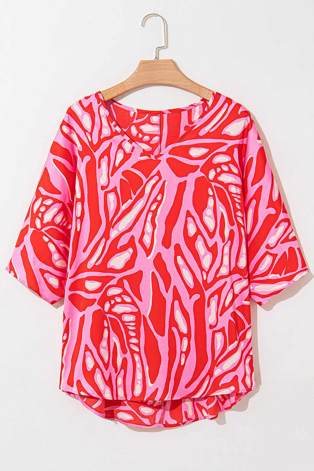 Abstract Batwing Sleeve Oversized Blouse