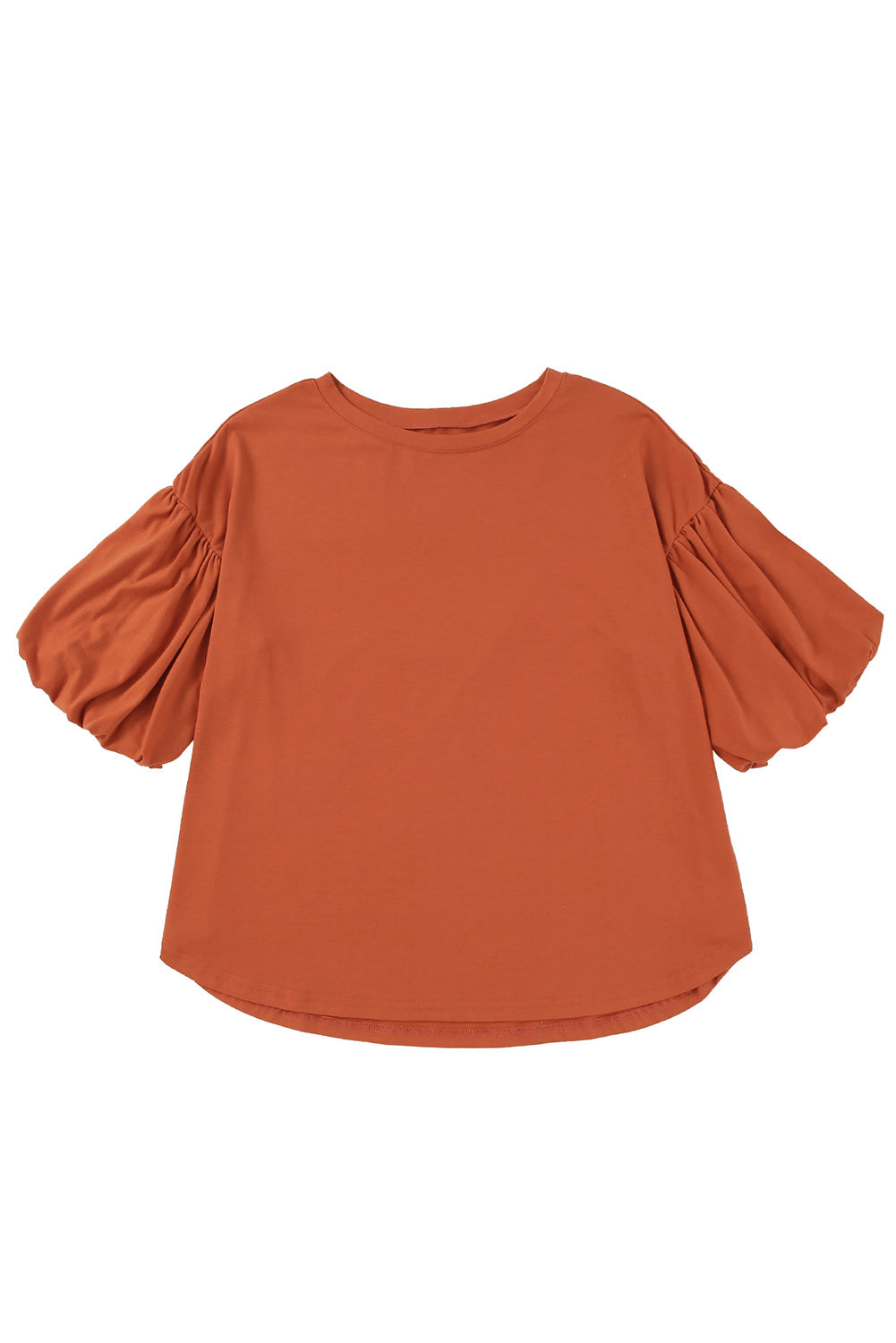 Bubble Sleeve Round Neck Blouse