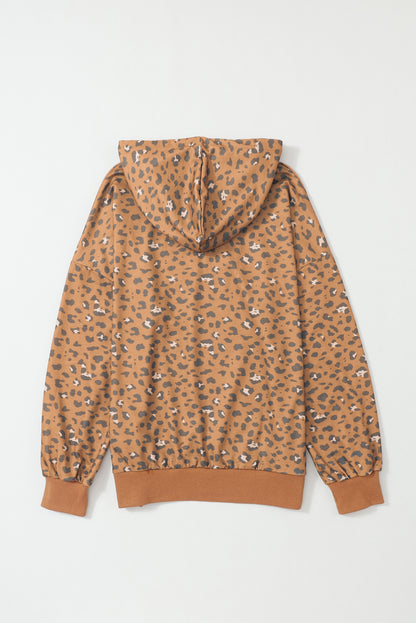 Leopard Long Sleeve Cropped Hoodie