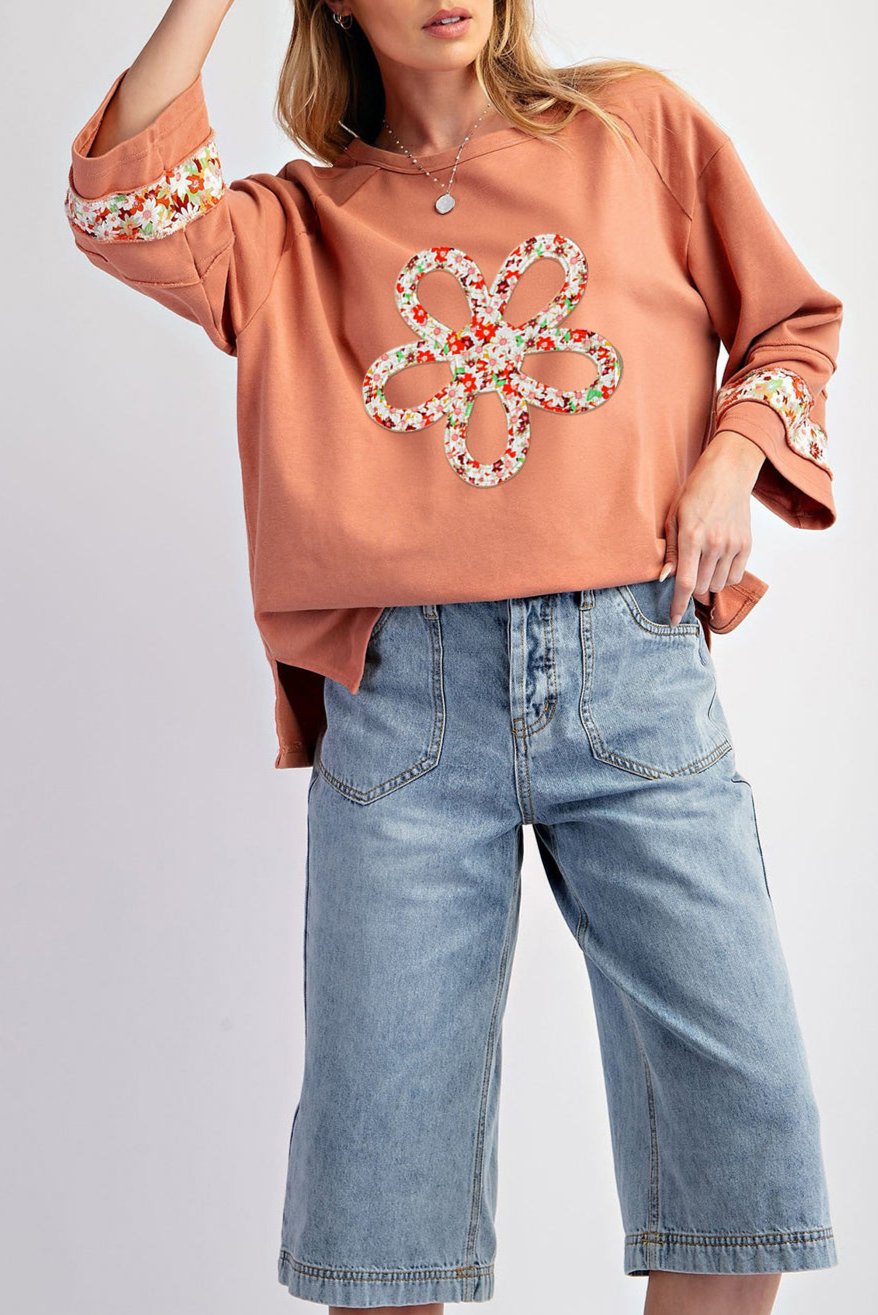 Floral Patchwork Reverse Seam Top