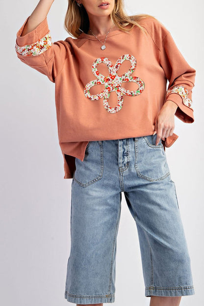 Floral Patchwork Reverse Seam Top