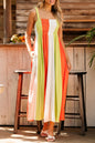 Colorblock Fit and Flare Maxi Dress