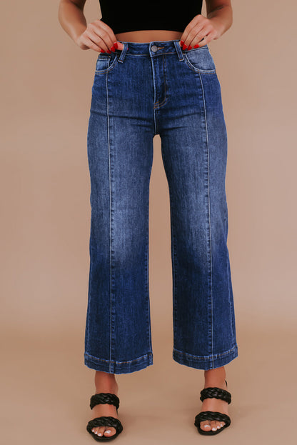 Wide Leg High Waist Jeans Plus Size