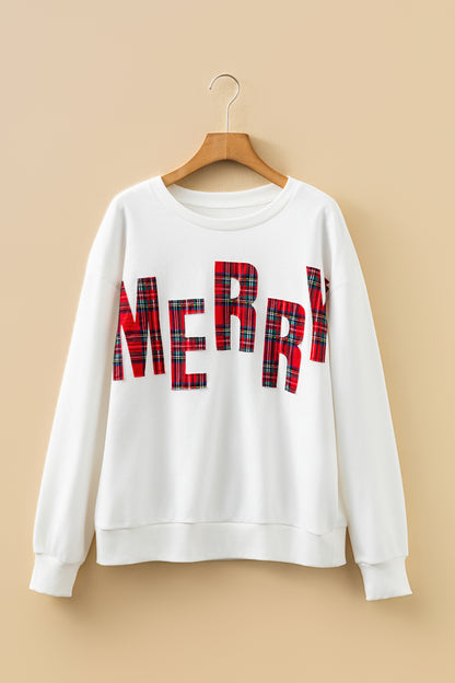 Christmas Plaid MERRY Crewneck Sweatshirt