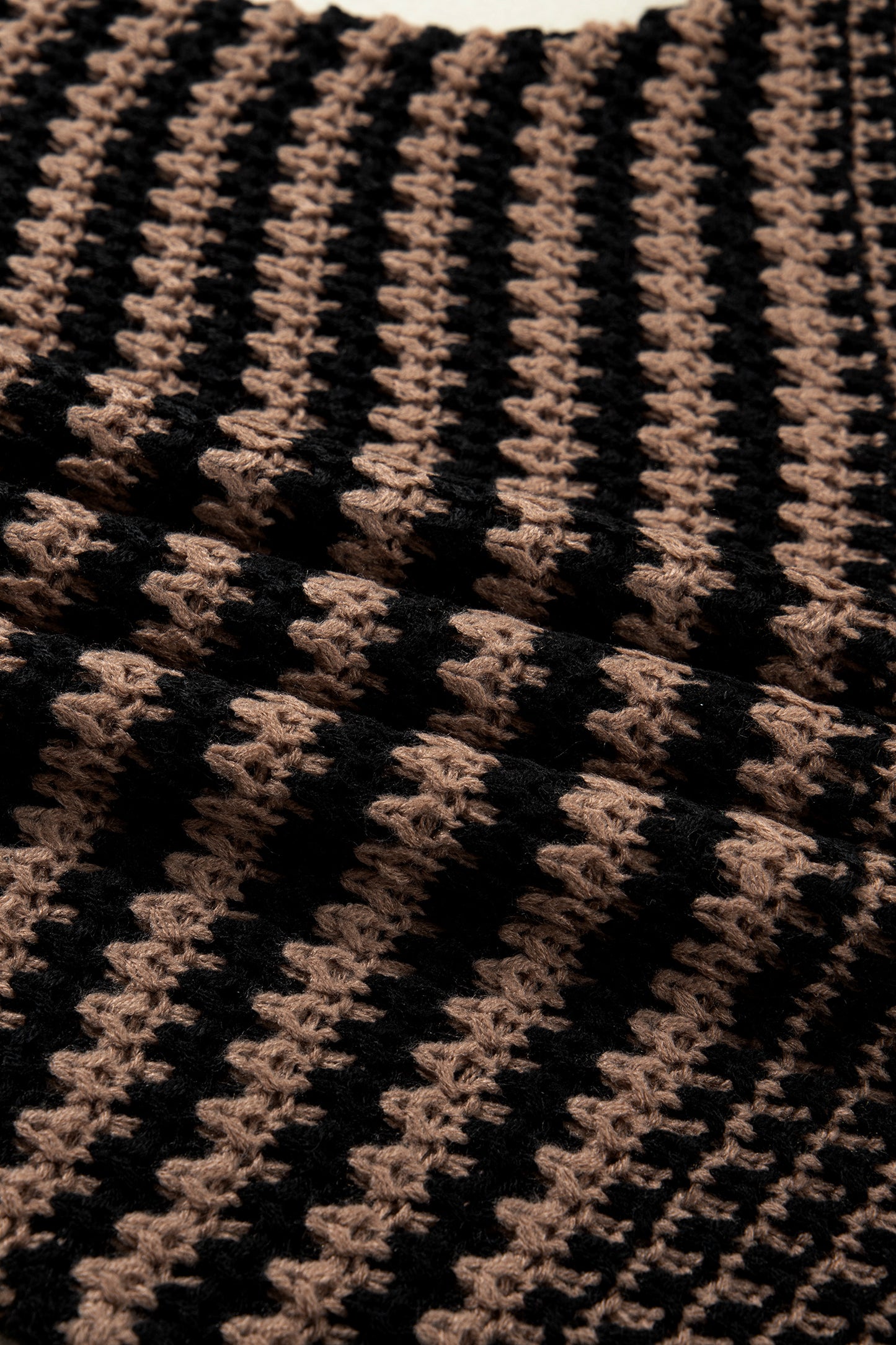 Stripe Draped 3/4 Sleeve Slouchy Sweater