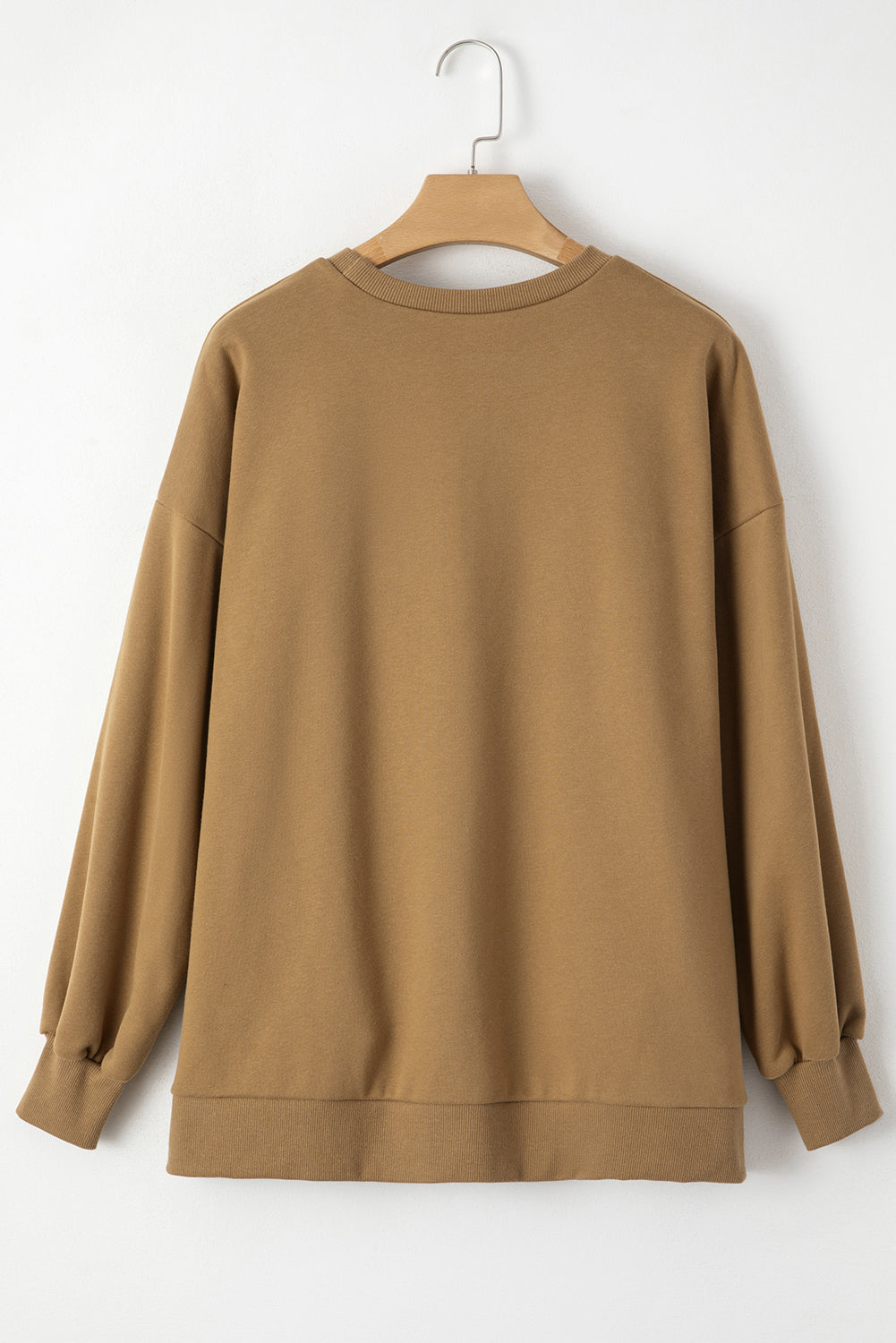 Solid Fleece Lined Sweatshirt