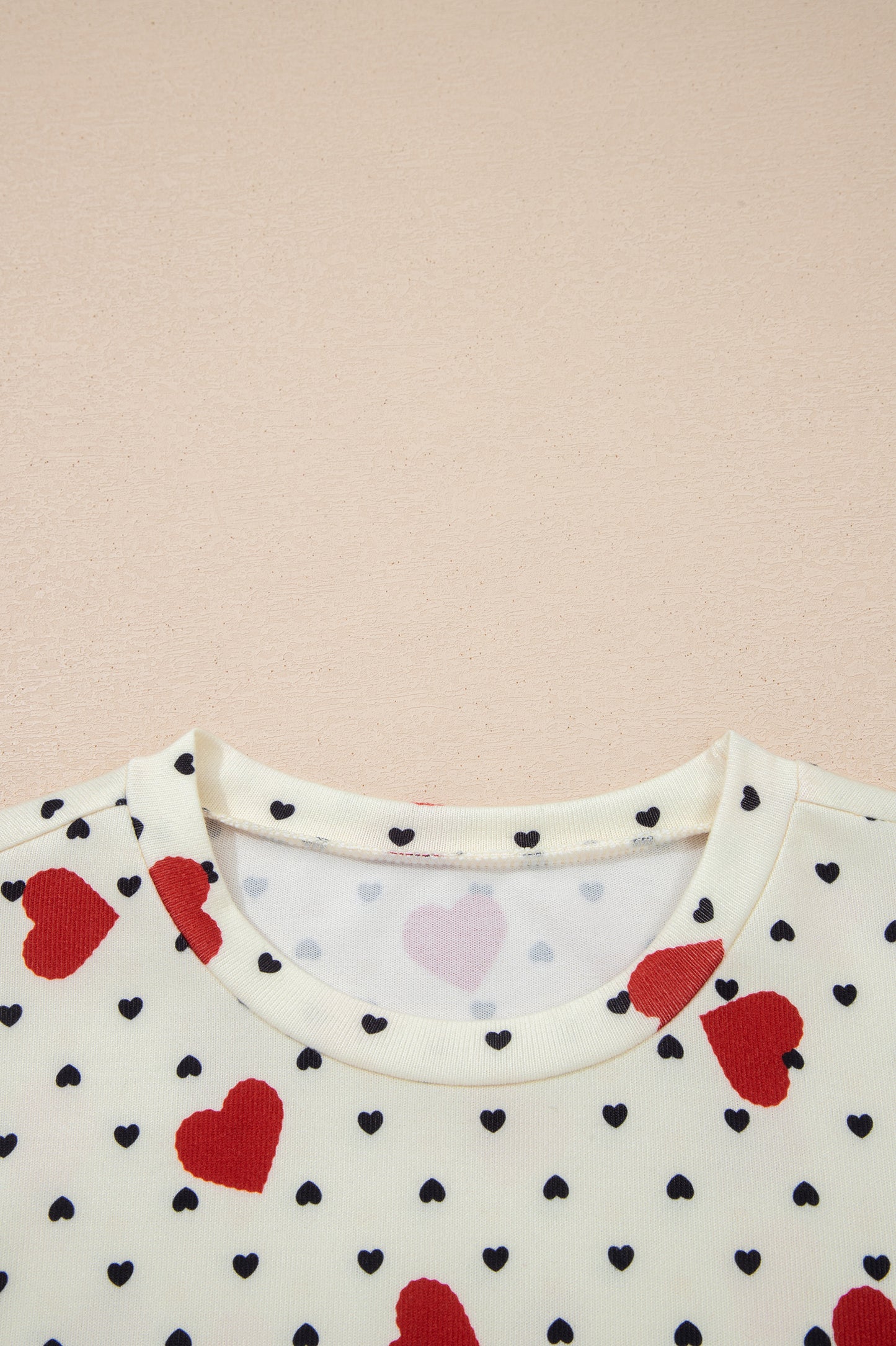 Valentine Heart & Flower Checker Long Sleeve Blouse