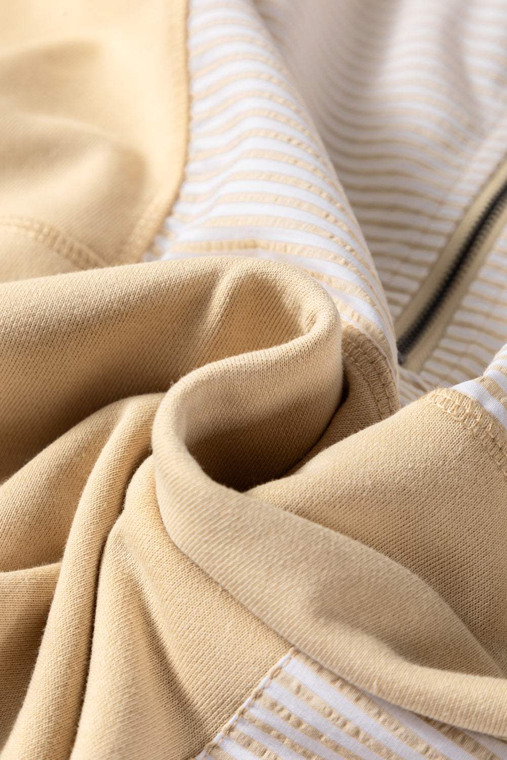 Plus Size Stripe Patchwork Half-Zip Sweatshirt