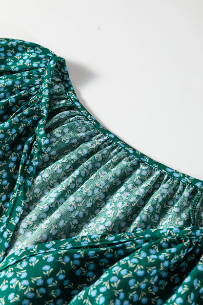 Plus Size Boho Floral Boho Notch V-Neck Top