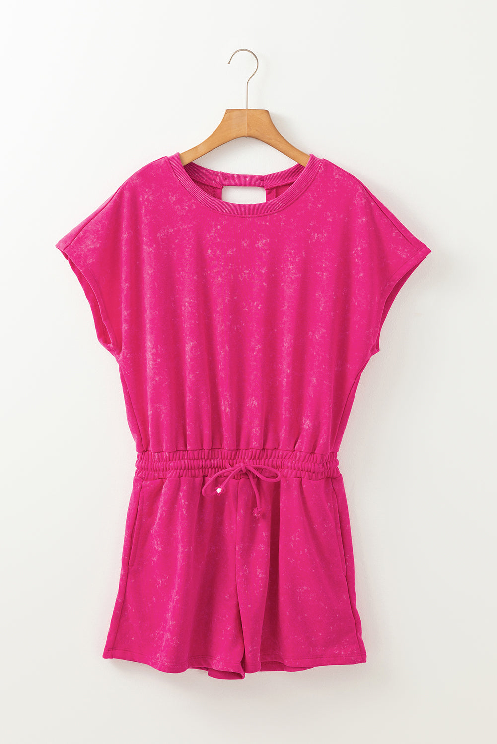 Mineral Wash Drawstring Waist Romper