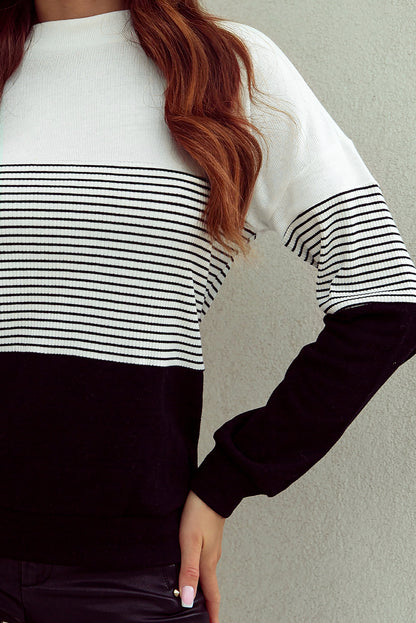 Stripe Colorblock Long Sleeve Top