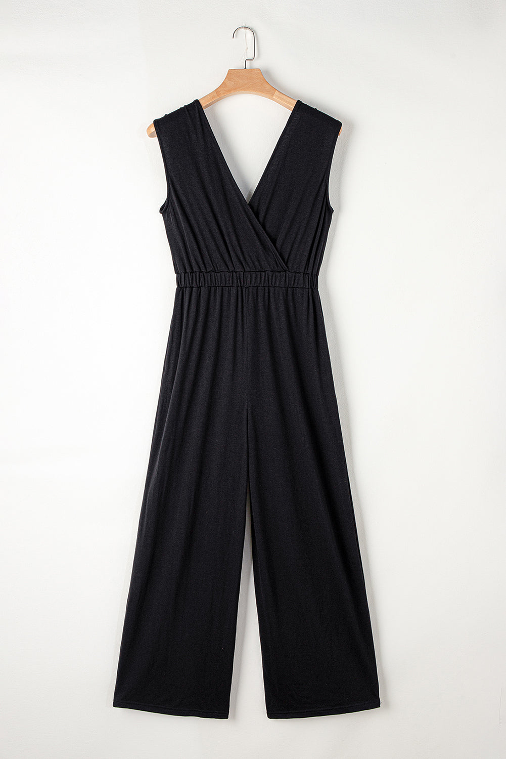 Wrapped V-Neck Wide Leg Jumpsuit