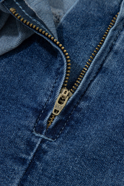 Denim Wrapped Tie Waist Skort