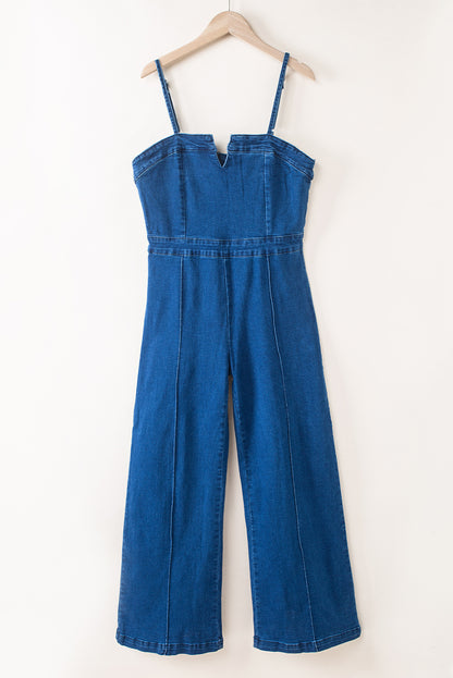 Denim Spaghetti Straps Jumpsuit