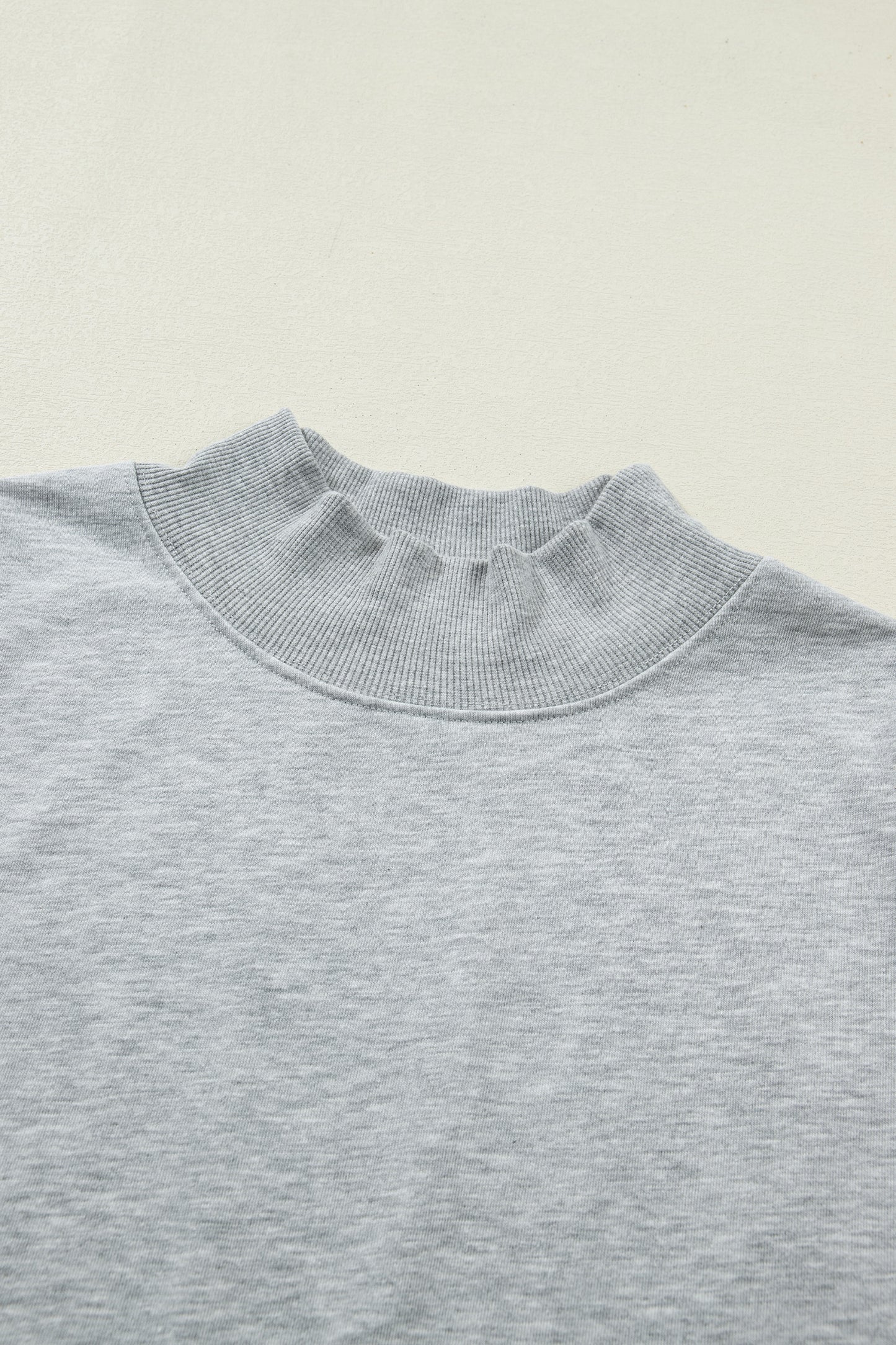 Solid Mock Neck Cap Sleeve Oversized Top