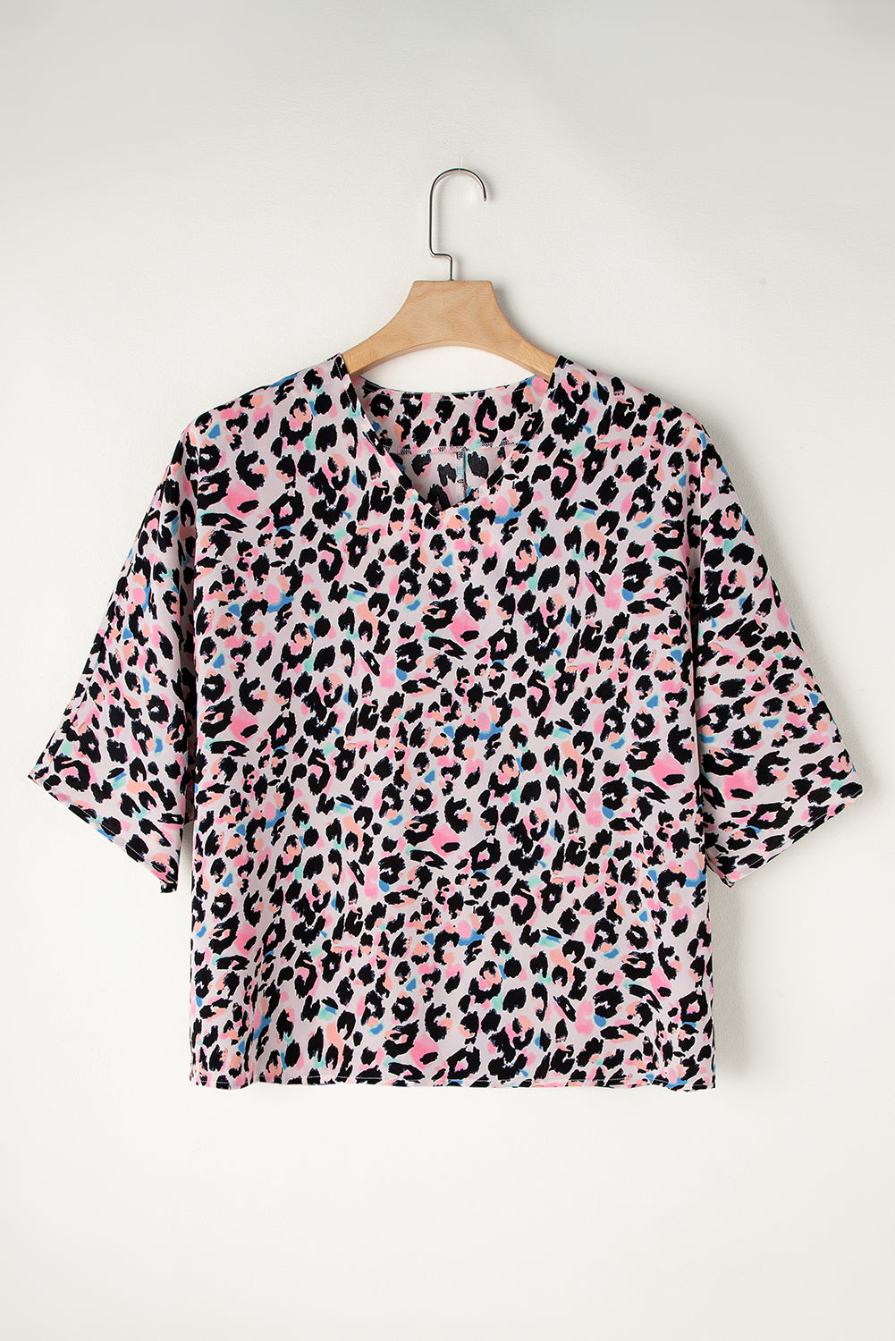 Leopard V-Neck Oversized Blouse