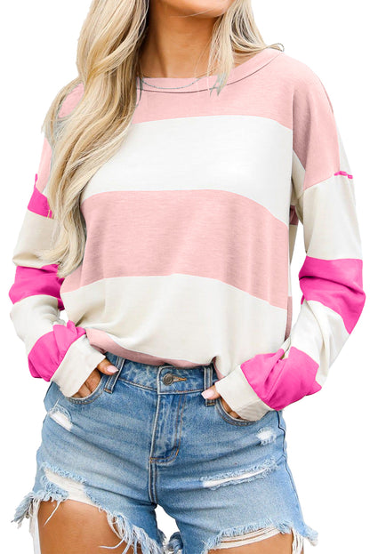 Colorblock Stripe Long Sleeve Top