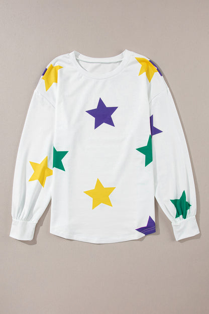 Mardi Gras Star Long Sleeve Top