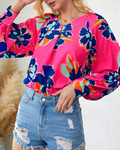 Floral Puff Sleeve Blouse