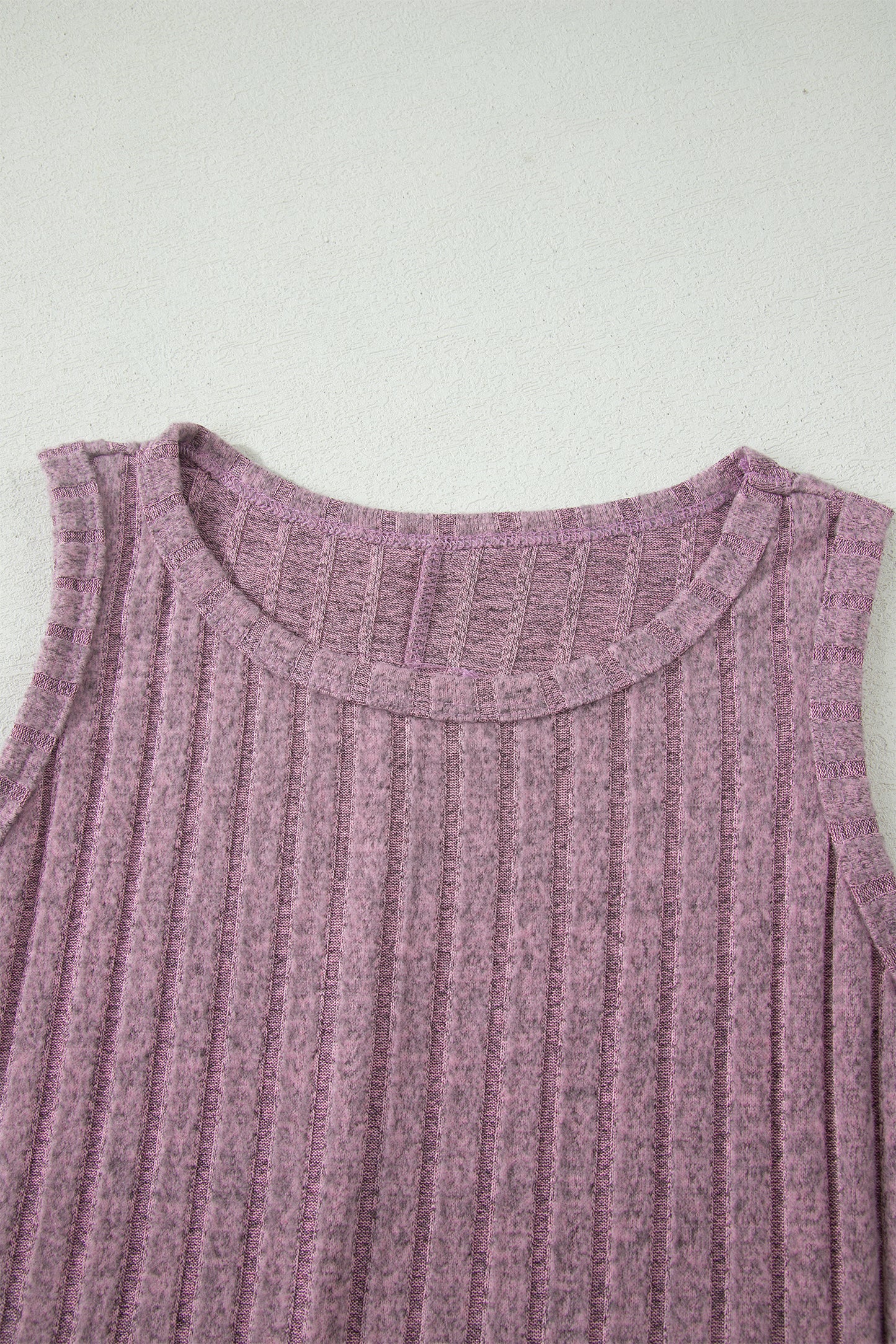 Solid Ribbed Knit Mineral Wash Tank Top