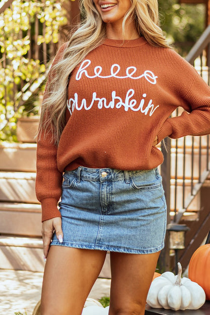 Hello Pumpkin Long Sleeve Sweater