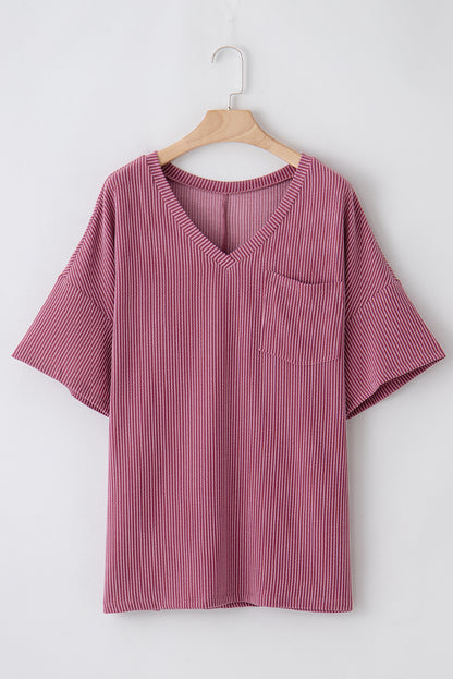 Corded Drop Shoulder T-Shirt Plus Size