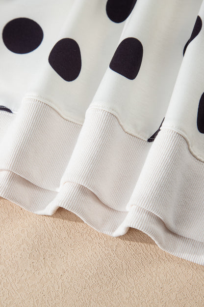 Polka Dot Pullover and Drawstring Shorts Set