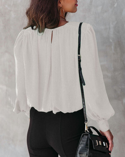 Timeless Gathered Puff Sleeve Blouse