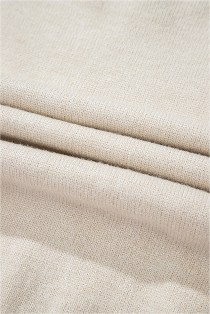 Floral Stitch Mock Neck Sweater