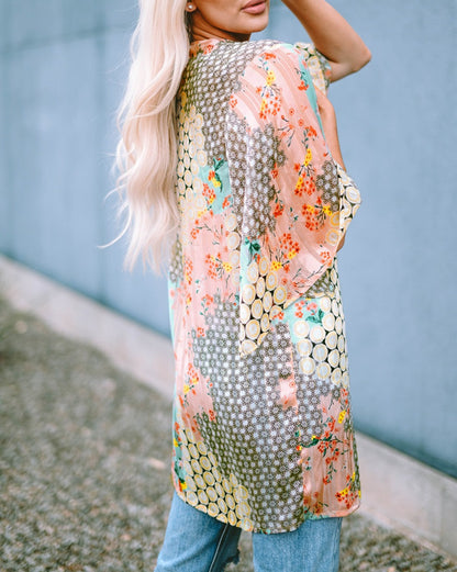 Floral Semi Sheer Kimono