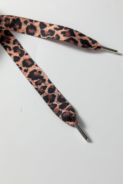 Ribbed Knit Leopard & Lace Drawstring Hoodie