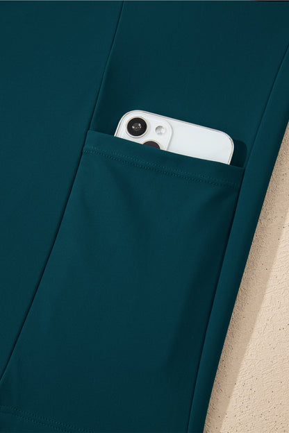 Contrast Trim Ruffle High Waist Swim Dress