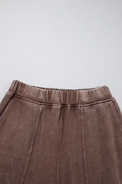 Mineral Wash Elastic Waist Barrel Leg Pants