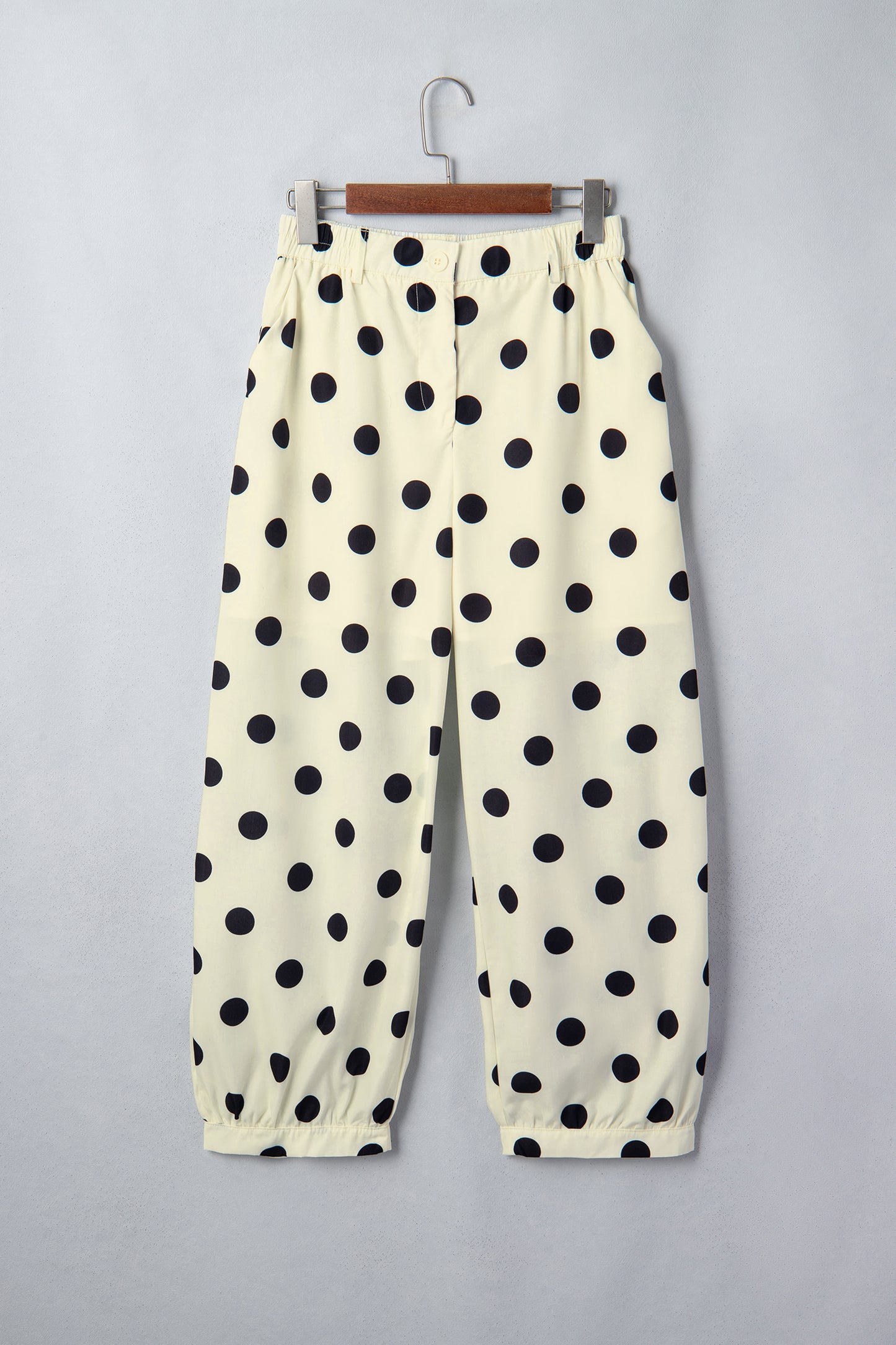 Polka Dot Pleated High Waist Harem Pants