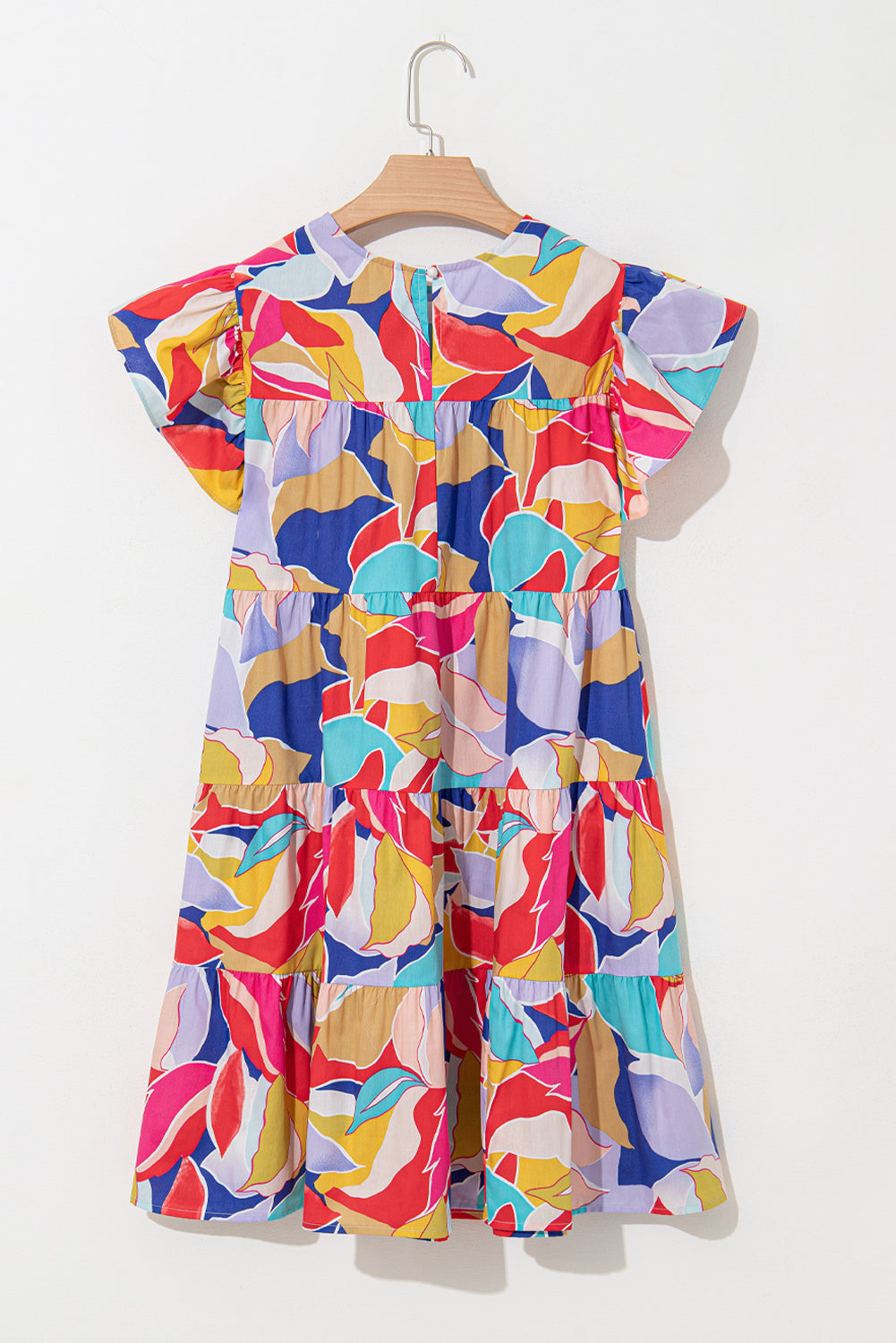 Abstract Tiered Mini Dress