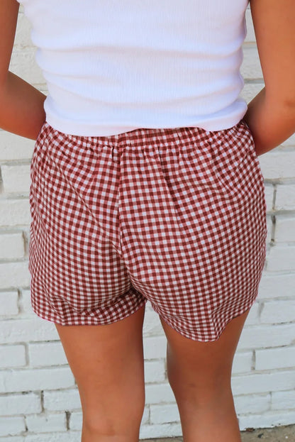 Plaid Gingham High Waist Shorts