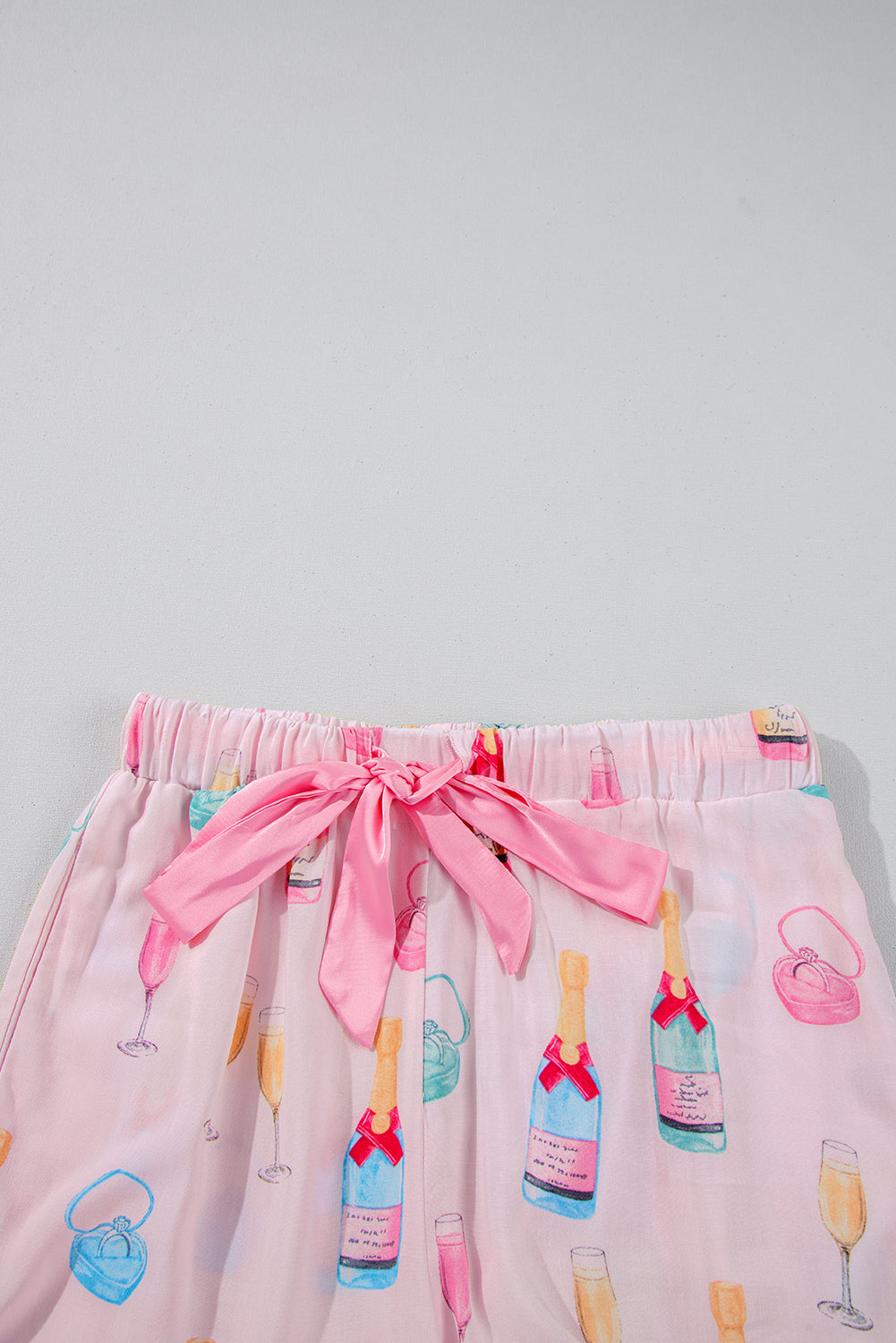 Valentine Wine Glass Bow Tie Pajama Set