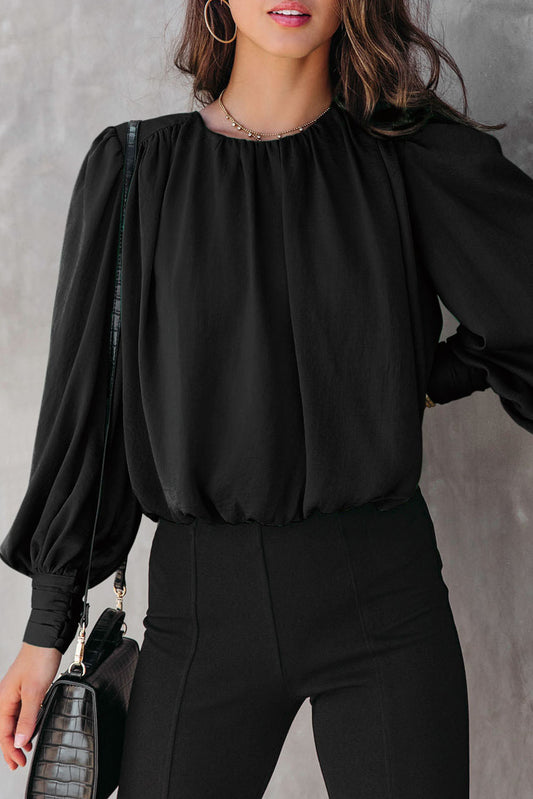 Timeless Gathered Puff Sleeve Blouse