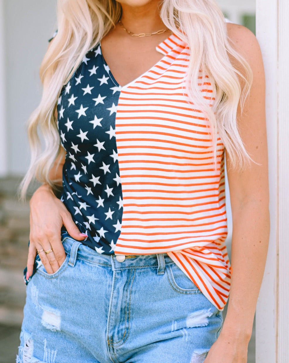 Stars and Stripes Sleeveless Top