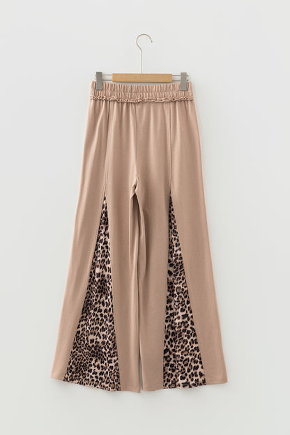 Leopard Patchwork Mineral Wash Wide Leg Pants