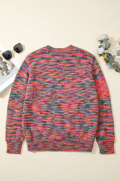 Space Dye Crew Neck Sweater