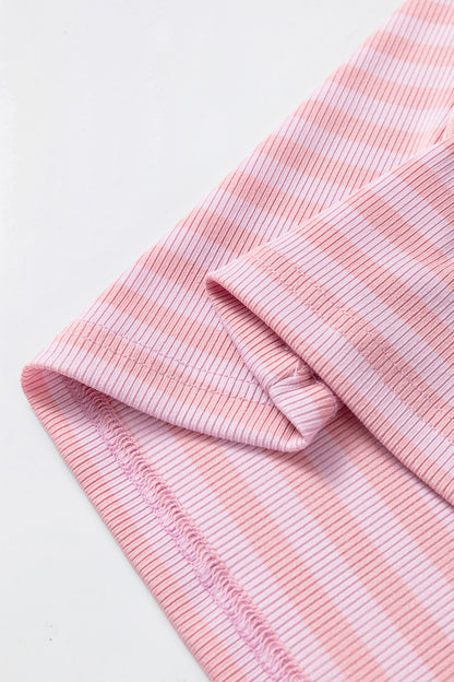 Stripe Ribbed Knit Sleeveless Tank Top
