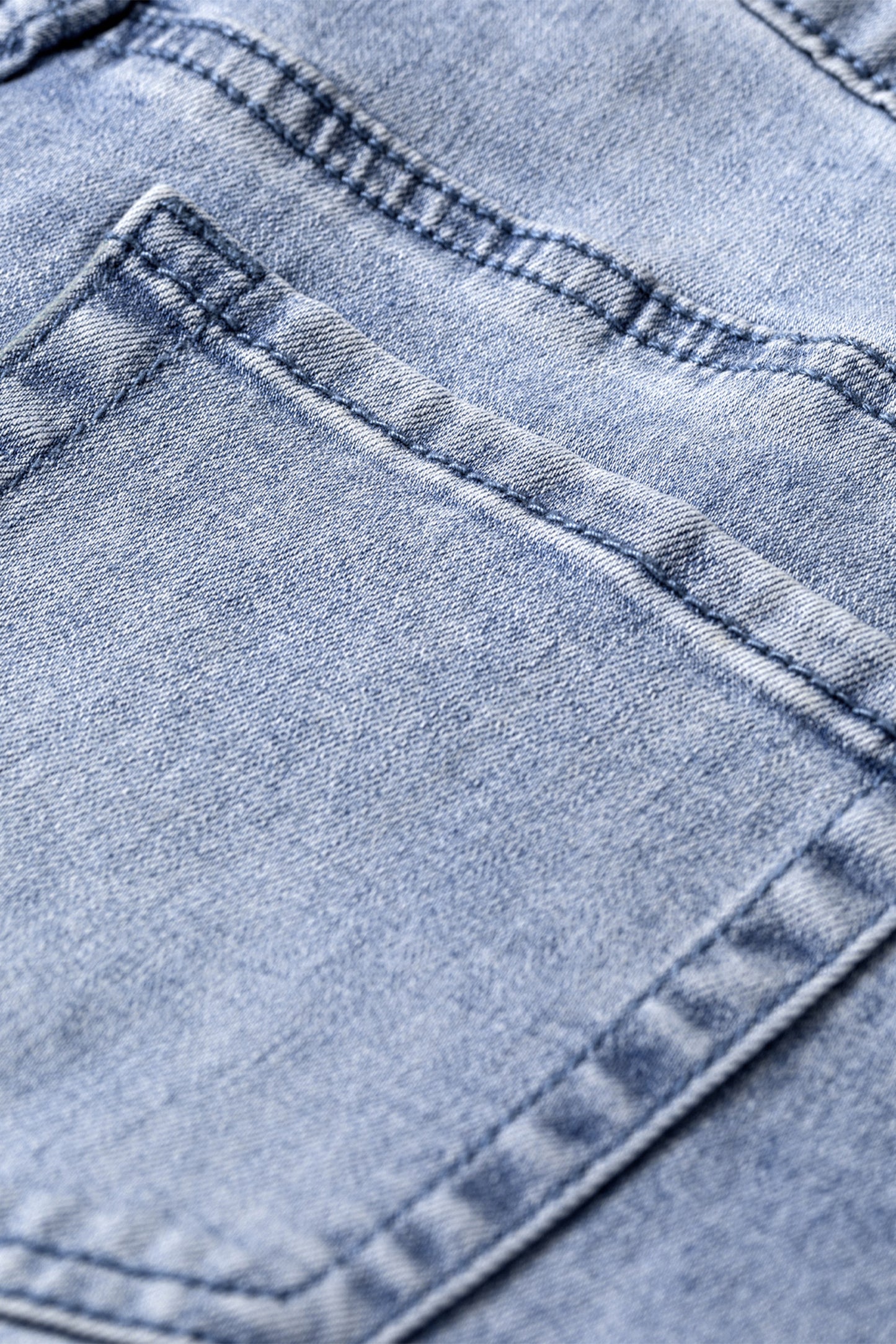 Denim Turn-Up Cuffs Wide Leg Jeans