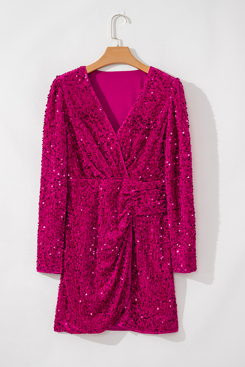 Velvet Sequin Wrapped Mini Dress