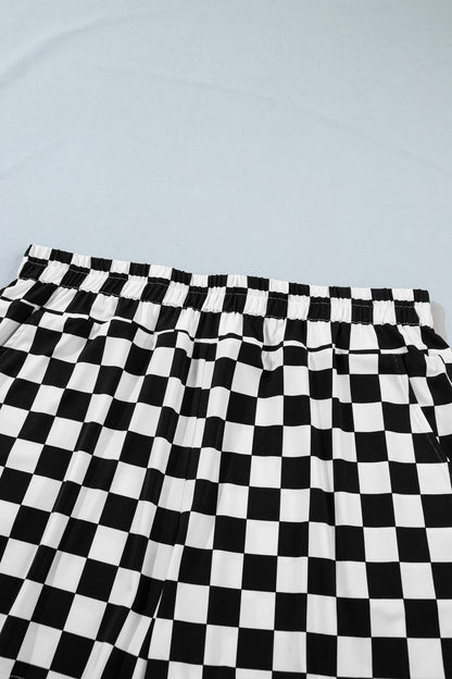 Plus Size Checker Athleisure Shorts