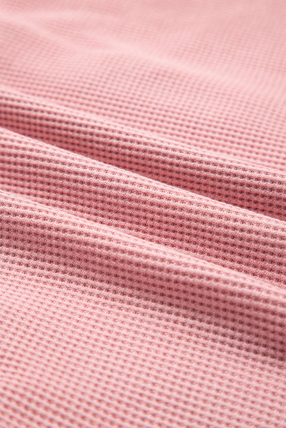 Plus Size Plaid Patchwork Waffle Patch Pocket Shirt